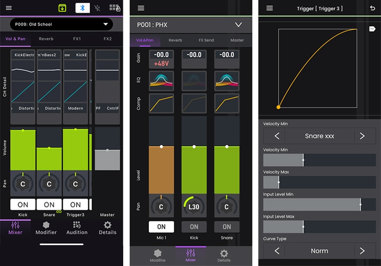 Der Bildschirm der EAD Touch App mit detaillierten Einstellungen.