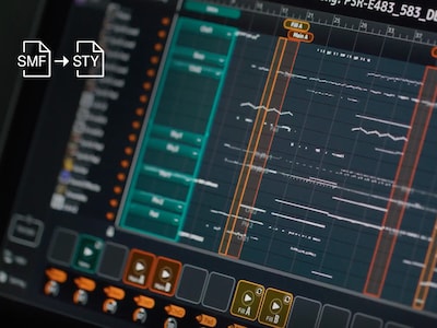 PSR-E483 Hauptbild der MIDI-Song-zu-Style-App