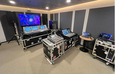 Manila training facility with classroom seating, display screen, and audio training equipment.