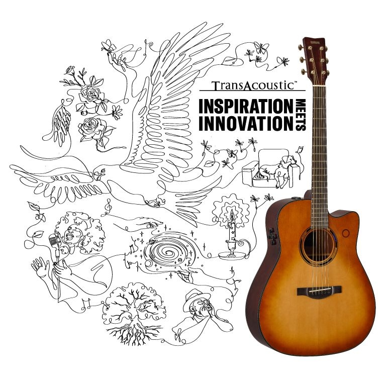 A vibrant illustration of birds, plants, and a woman singing into a microphone, symbolizing creativity, is placed to the left of TAG3 C on a white background. The tagline "INSPIRATION MEETS INNOVATION" appears in the center.