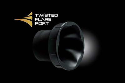 Twisted Flare Port™ Technologie für klare Tieftonwiedergabe