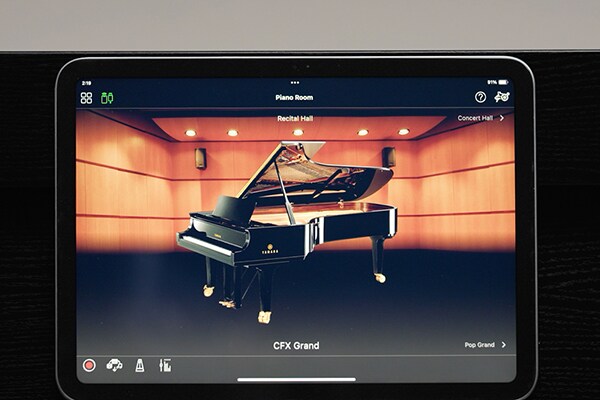 Die Smart Pianist App auf einem Tablet-Bildschirm